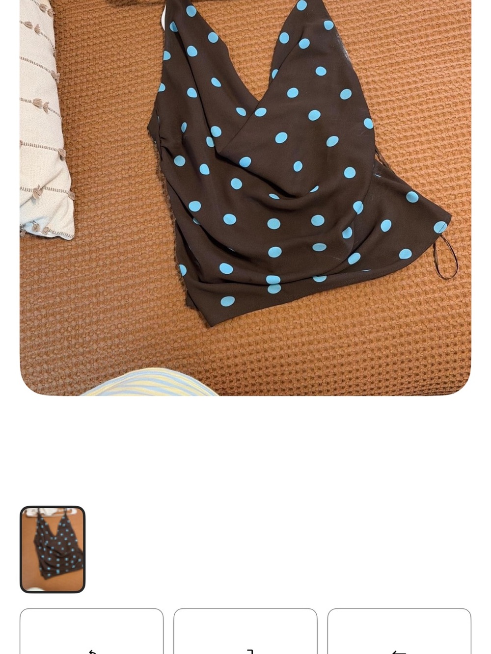 Zara Black Cowl Neck Camisole with Blue Polka Dots